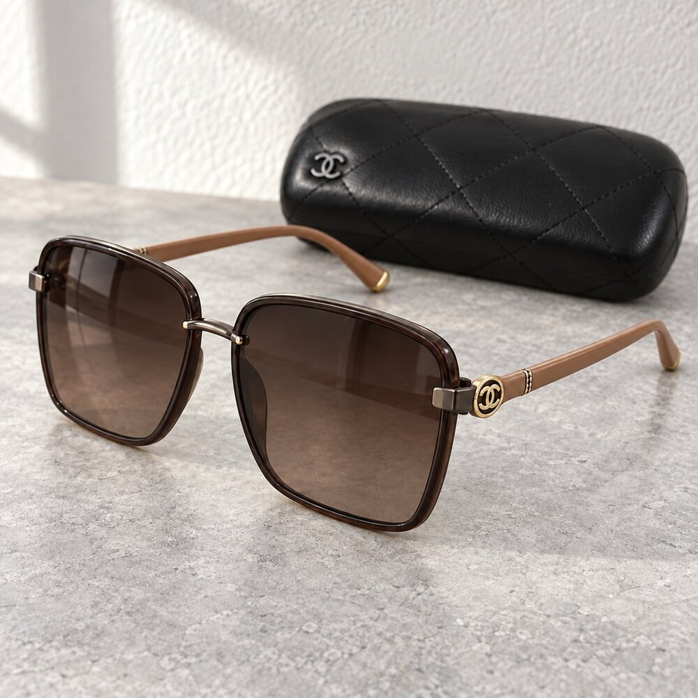 Chanel Brown Square Sunglasses - Picture 2 of 6